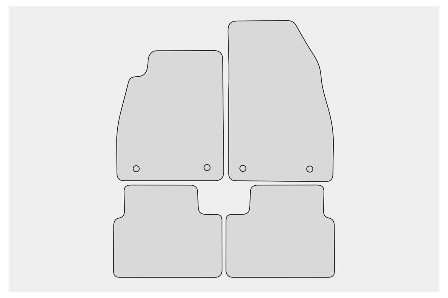 teileplus24 EF808-FBA Alfombrillas Exclusive-Line Design para Opel Insignia A 2008-2017 Costuras Decorativas