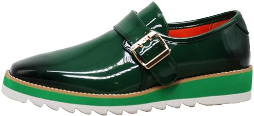 Enzo Romeo FREL Men's Patent Monk Strap Buckle Slip On Loafer Dress Shoes4