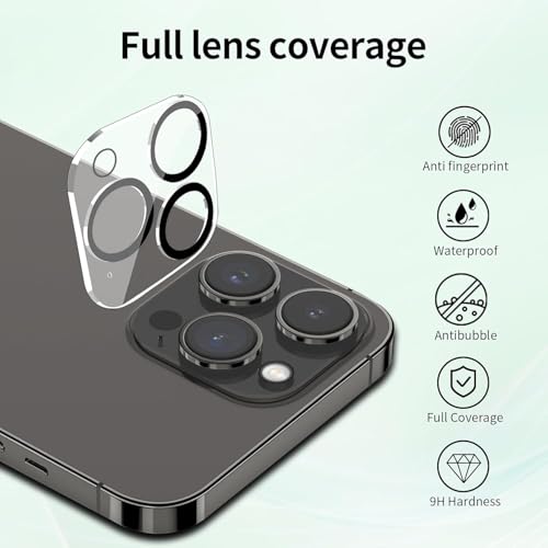 Image of Camera Lens Protector Compatible with iPhone 16 Pro (Pack of 3) | 9H Tempered Glass Camera Lens Guard | Scratch Resistant | HD Clear | Anti-Fingerprint | Easy Installation | Bubble Free