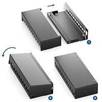deleyCON 12 Port CAT7 Patchpanel Set 10 Gbit/s STP RJ45 - Schwarz – Ansicht 4