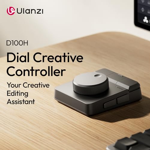 Image of ULANZI D100H Dial Elite Keyboard, Video Edit Controller Macro Keyboard 7 in 1 Power Customer Keys