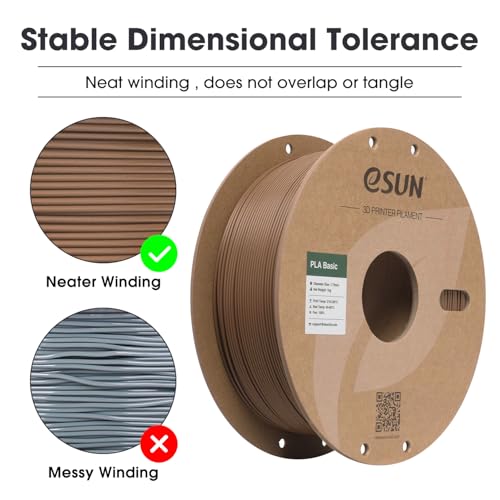 Image of eSUN PLA Basic Filament 1.75mm, 3D Printer Filament High Speed PLA for Fast Printing, 1KG Spool (2.2 LBS) 3D Printing Filament for High Speed 3D Printers, Brown