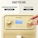 BUYDEEM F51 8-in-1 Air Fryer 4.2QT, Retro Countertop Airfryer Oven with Visible Window, Shake Reminder, One-touch Control with LCD Display, Mellow Yellow