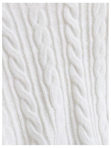 MakeMeChic Girl's Bow Sweater Cable Knit Crew Neck Long Sleeve Cute Pullover Tops4