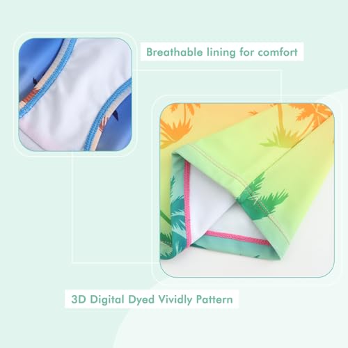 Image of Girls Two Piece Swimsuits Hawaiian Ruffle Tankini Swimwear Bathing Suit Set
