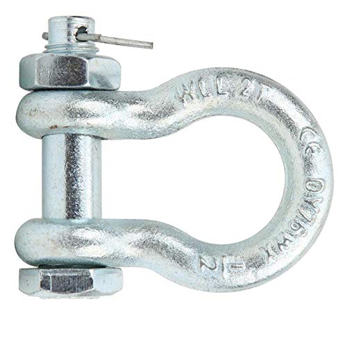 1/2 Commercial Grade Screw Pin Anchor Shackle, WLL 1-1/2 Ton