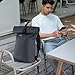 Rolltop Backpack for Men Women, Lightweight,PU Waterproof Bag Laptop Backpack Fits 16 inch Laptop Large Capacity Adjustable 23L for Travel Sports Work University Camping School Season,Black