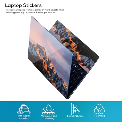 Image of GalaxsiaMountains Top+Wrist Pad Vinyl Laptop Skin /Sticker /Cover Upto 15.6 Inches Laptops Laminated-Removable-HD Quality Compatible for Hp-Dell-Sony-Lenovo-Asus etc.(15x10 Inches)