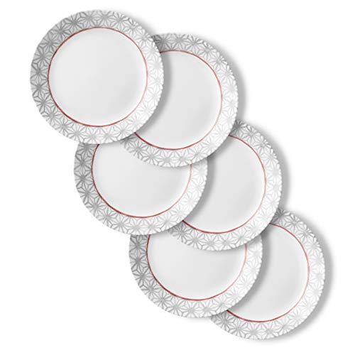Corelle Chip Resistant Dinner Plates, 6-Piece, Amalfi Rosa