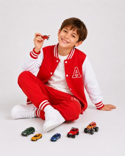 Image of Cakaner Boys Color Block Button Down Shirt and Jogger Pants Button Up Sweatsuits Sets (Size: 5-12T)