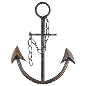 Everydecor Antique Metal Anchor with Chain Wall Decor