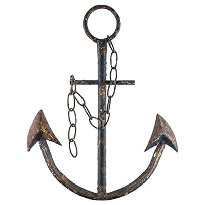 Everydecor Antique Metal Anchor with Chain Wall Decor