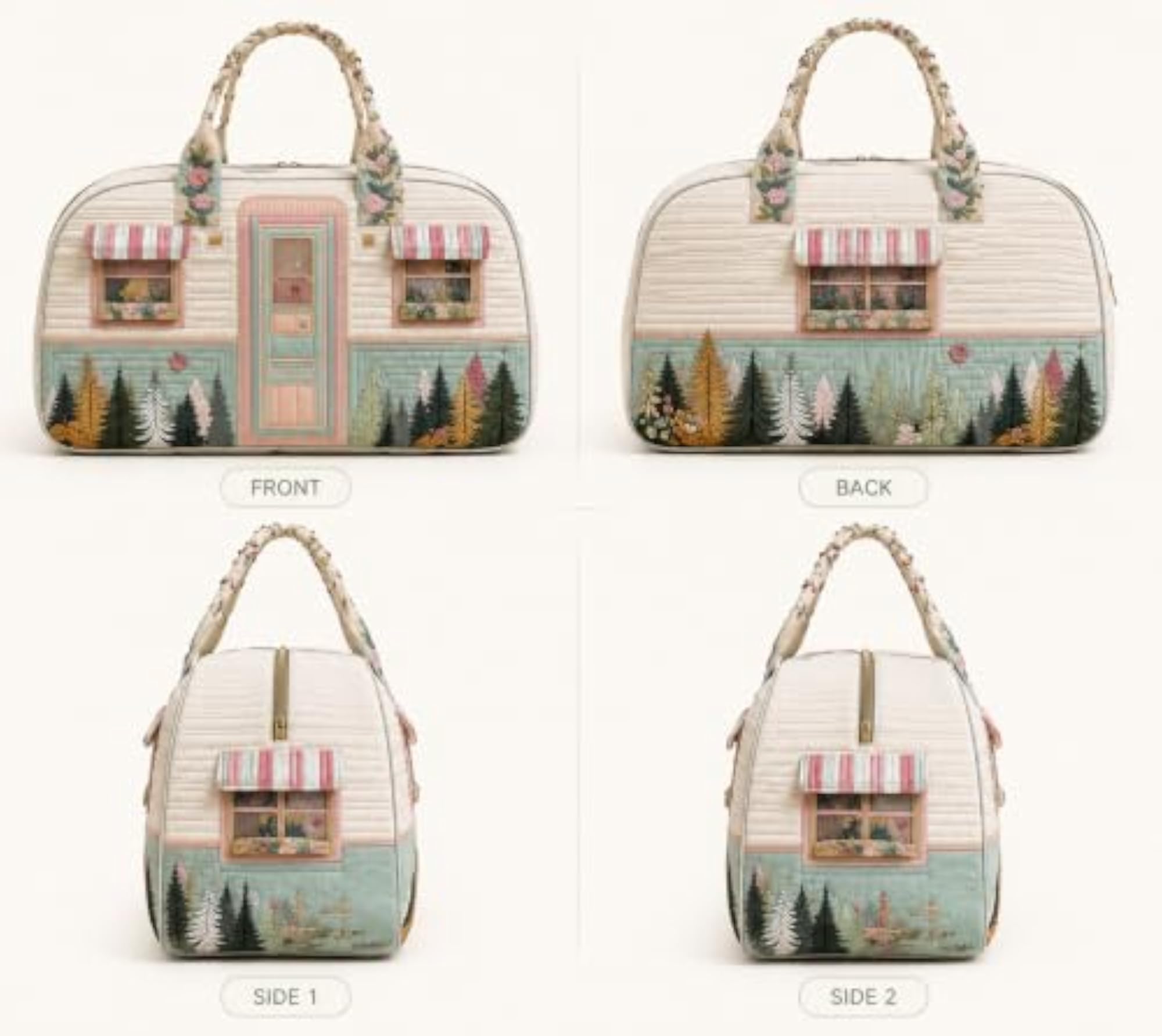 Travel Duffel Bag with Floral Design, Lightweight and Spacious