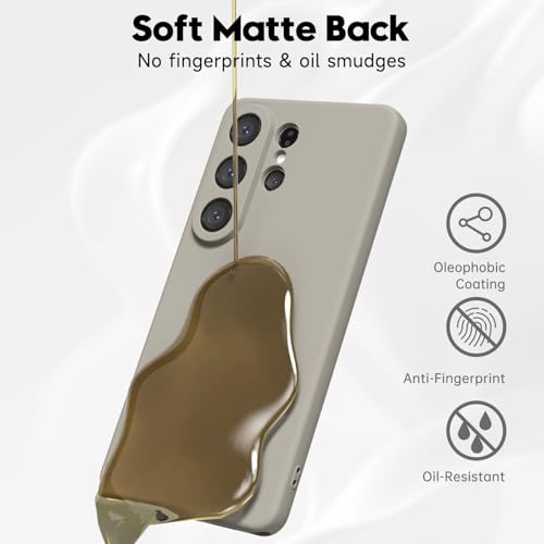 Image of DIZORO Microfiber Candy Case Compatible with Samsung S26 Ultra 5g Smooth Touch Cushion Liquid Soft Silicone Gel Rubber Phone Cases Non-Slip Full Body Protective Shockproof Back Cover (Titanium)