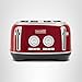 Haden Dorset 4 Slice Wide Slot Stainless Steel Toaster with Adjustable Browning Control & Non-Slip Feet, Rectory Red