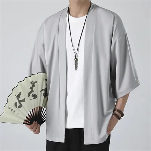 Bollrllr 2024 Men's Cardigan Kimono Asian Traditional Clothing Streetwear Summer Loose Yukata3