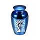 6.5cm Mini Einäscherung Asche Urne Kleine Aluminiumlegierung Beerdigung Andenken Haustier Menschliche Asche Haar Gedenk Aufbewahrung Halter(Blau)