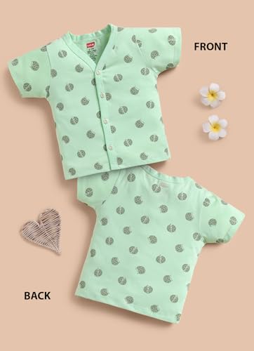 Image of LuvLap Baby Boys & Girls Regular Fit 100% Cotton Half Sleeve Jhabla Pack of 4