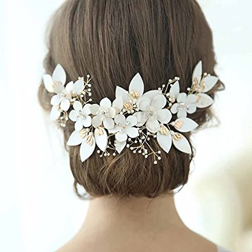 Flor de novia crown clip para peinados de boda en exteriores y banquetes 2