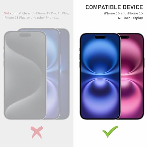 Image of SupCares Privacy Tempered Glass for iPhone 15 and iPhone 16 (6.1 Inch) With Installation Kit | Military-Grade Gorilla Screen Protector | Edge to Edge Coverage | Black