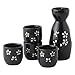 Set di Sake, Set di Tazze da Sake, Tazza Porcellana Tradizionale, Set di Sake Giapponese, Tazza Sake Tradizionale, Bicchieri Vino per Artigianato in Ceramica per Festa Famiglia e Amici (Nero)