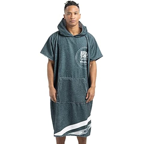 HOMELEVEL Unisex Changing Robe - Mens/Ladies Towel Poncho - Adults Hooded Surf Poncho for Men/Women Beach Swimming - One Size - Hawaii Design Cover