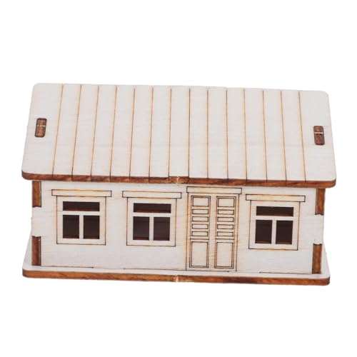 HOMSFOU Unvollendetes Holzhaus Modellbausatz Holzhaus zum Basteln Kleine Holz Hütte für Weihnachtsdeko und Kreative Aktivitäten HOMSFOU Unvollendetes Holzhaus Modellbausatz Holzhaus zum Basteln Kleine Holz Hütte für Weihnachtsdeko und Kreative Aktivitäten
