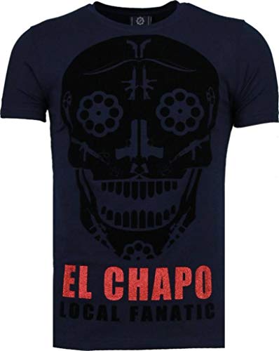 Local Fanatic Camisetas – El Chapo Flockprint Camisetas Personalizadas – Azul