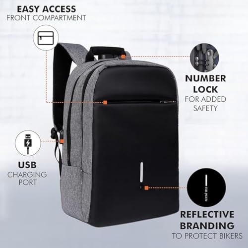 Image of Large 50L Laptop Backpack with Shoe Compartment, Rain Cover, Waterproof Travel Rucksack for Men & Women