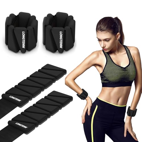 LONGTENW Adjustable Silicone Wrist & Ankle Weights Customizable Fitness Bands for Yoga, Pilates...