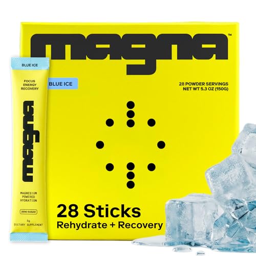 MAGNA Electrolytes Powder Drink Mix for Hydration Energy & Focus Support (28 Servings Blue Ice)