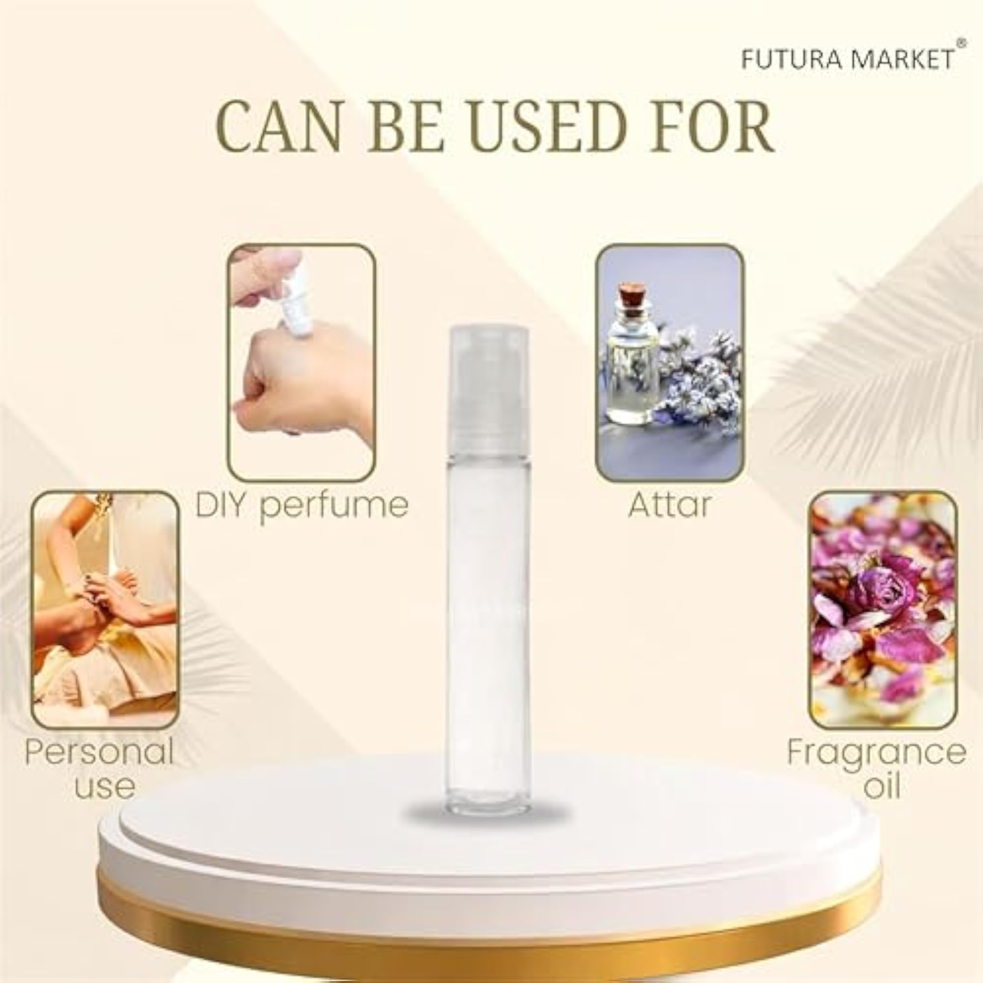 Pet Transparent Roll On Bottle for Refillable Deodorant
