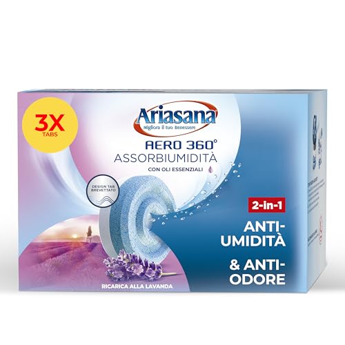 Ariasana Tripack Lavanda, Ariasana Aero 360° Ricarica per Dispositivi con Capacità ≥ 450g, Tab...