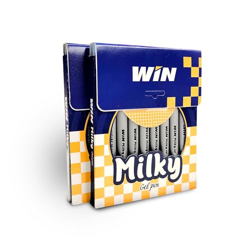 Image of WIN Milky Gel | 20 Black Ink Pen | Cute & Stylish Pen Set | Dark Gel Pen | Pen for Writing | 0.7 mm Tip | Ideal for Students and Exams | Waterproof Ink | Gifting Set