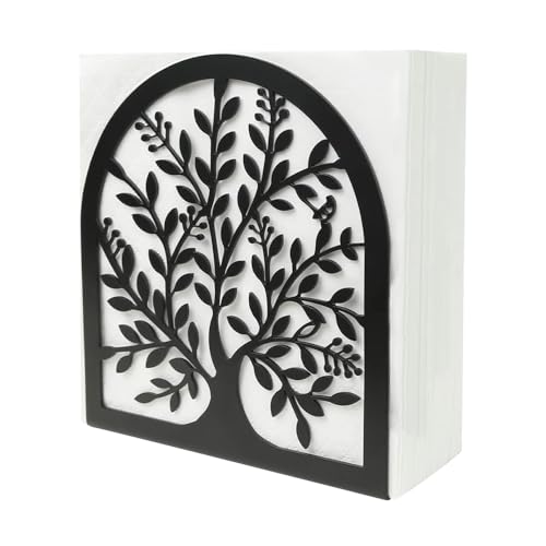 LUFEIS Napkin Holder, Tree of Life Metal Serviette Holder for Kitchen Serviette Storage and Organizer, Napkin Dispenser for Dining Room Party Decor, Tissue Holder for Home Kitchen, Picnic(Black) - Cosy Home Interiors LUFEIS Napkin Holder, Tree of Life Metal Serviette Holder for Kitchen Serviette Storage and Organizer, Napkin Dispenser for Dining Room Party Decor, Tissue Holder for Home Kitchen, Picnic(Black)