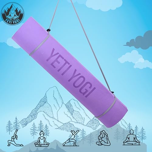 Image of Eva Yoga Mat for Exercise, Anti-Slip Workout Mat for Unisex, Durable & Comfortable Yoga Mats for Home, Gym, and Pilates (Purple, 6mm)