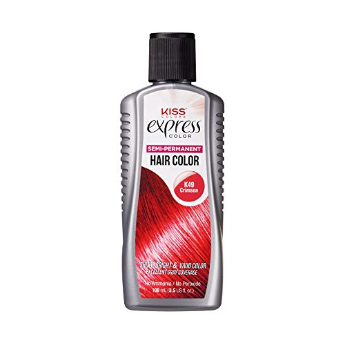 Kiss Express Semi-Permanent Hair Color 100mL (3.5 US fl.oz) (1 Count, Crimson)