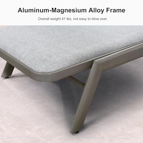 Image of PURPLE LEAF Patio Lounge Chair Set of 2 Adjustable Heavy-Duty Gray