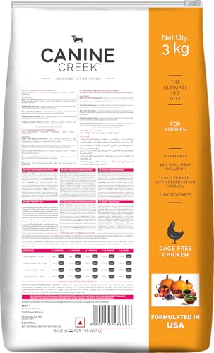 Image of Canine Creek Puppy Dry Dog Food 3kg | Real Chicken | Supports Brain and Eye Development | Healthy Skin and Coat | Promotes Healthy Muscle Growth | Promotes Healthy Immune System