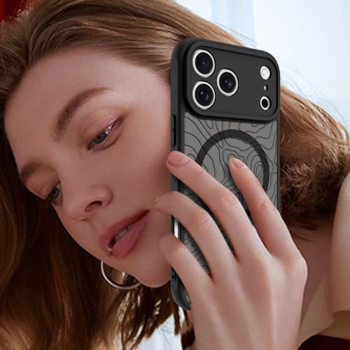 Image of KANGHAR Case Compatible with iPhone 17 Pro Curly Line Pattern | [Compatible with Magsafe] Cute Spiral Ripples Protective Magnetic Case for Girls Women Men 6.3 inch