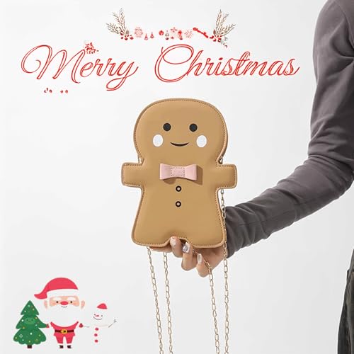 Christmas Purses for Women Gingerbread Man Cute Crossbody Bag Fashion Chain Lightweight Shoulder Bag2