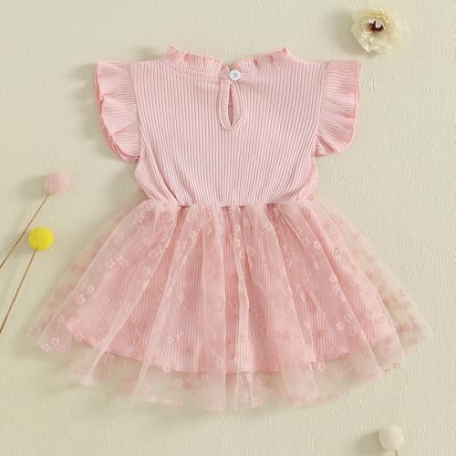 6M-4T Baby Girl Dress 3D Flower Lace Tulle Dresses Princess Dress Toddler Dresses Little Girls Summer Clothes4