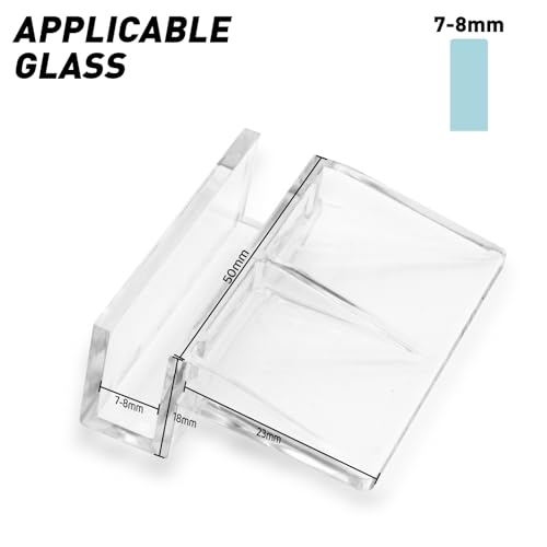 Image of LINLAN 8mm 12 Pieces Aquarium Cover Bracket,Fish Tank Lid Clips Acrylic Aquarium Cover Clip Support Holder for Rimless Aquariums