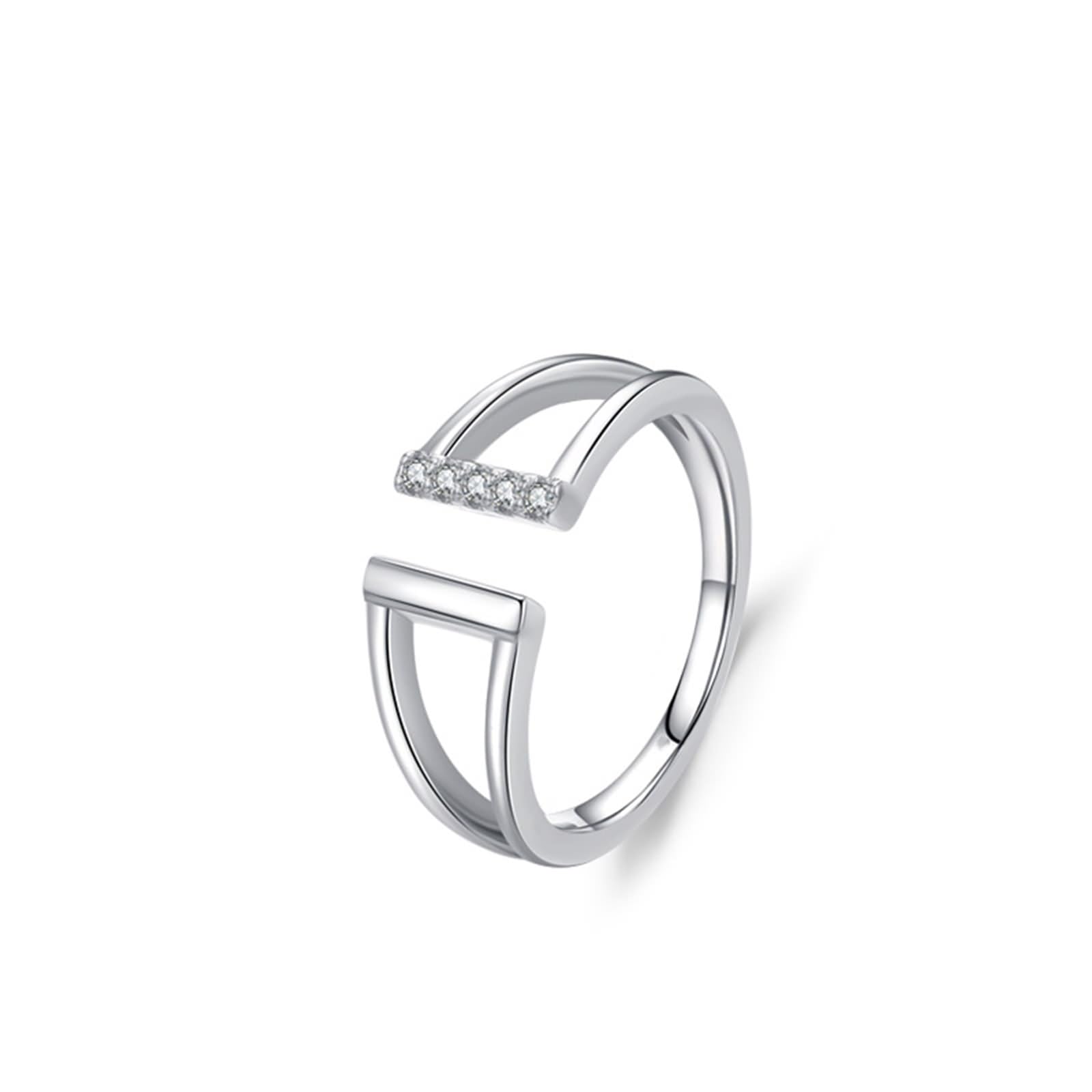 Anillo de boda, anillo de compromiso con diamante plata platino 950 tamaño 61 (19.4) mejor novia regalos