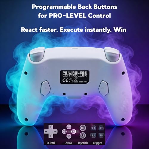 Image of CtrlXs Wireless RGB Controller for PS5, PS5 Slim, PS5 Pro and PC - Hall Effect Anti Drift Joysticks, Fast Response Triggers, Programmable Turbo Buttons, Dual Vibration, 6-Axis Motion Sensor Gamepad