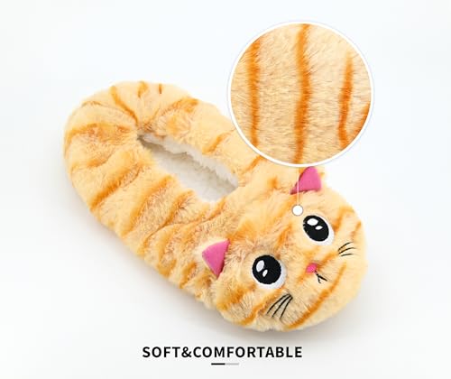Panda Bros Slipper Socks With Non-Slip Grippers, Cute Fuzzy Warm Cat Animal House Slippers4