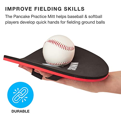 Pancake Baseball Practice Mitts - Eva Foam Infield Fielding Training Coaching Equipment - Ambidextrous, One Size Accessories - Thick, Flat Glove Substitute Develops Softer Fielding Hands - Pack Of 1 #TOP1
