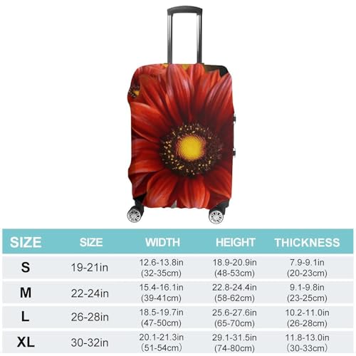 Travel Luggage Protector Cover Waterproof Wheeled Travel Red Sunflower Suitcase Covers Case For 19-32 Inch Luggage2