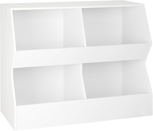 DINZI LVJ Estantería para niños, organizador de almacenamiento de juguetes, armario de almacenamiento de juguetes de madera, estantería para niños