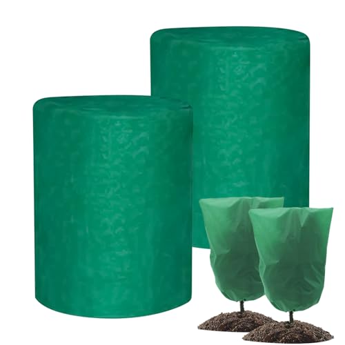 冬用 植物 カバー,2枚 引き紐付き 防寒 - 防寒布 植物凍結防止カバー - 屋外 景観 樹木農場 果樹園 庭 花壇 温室 庭園 冬季用